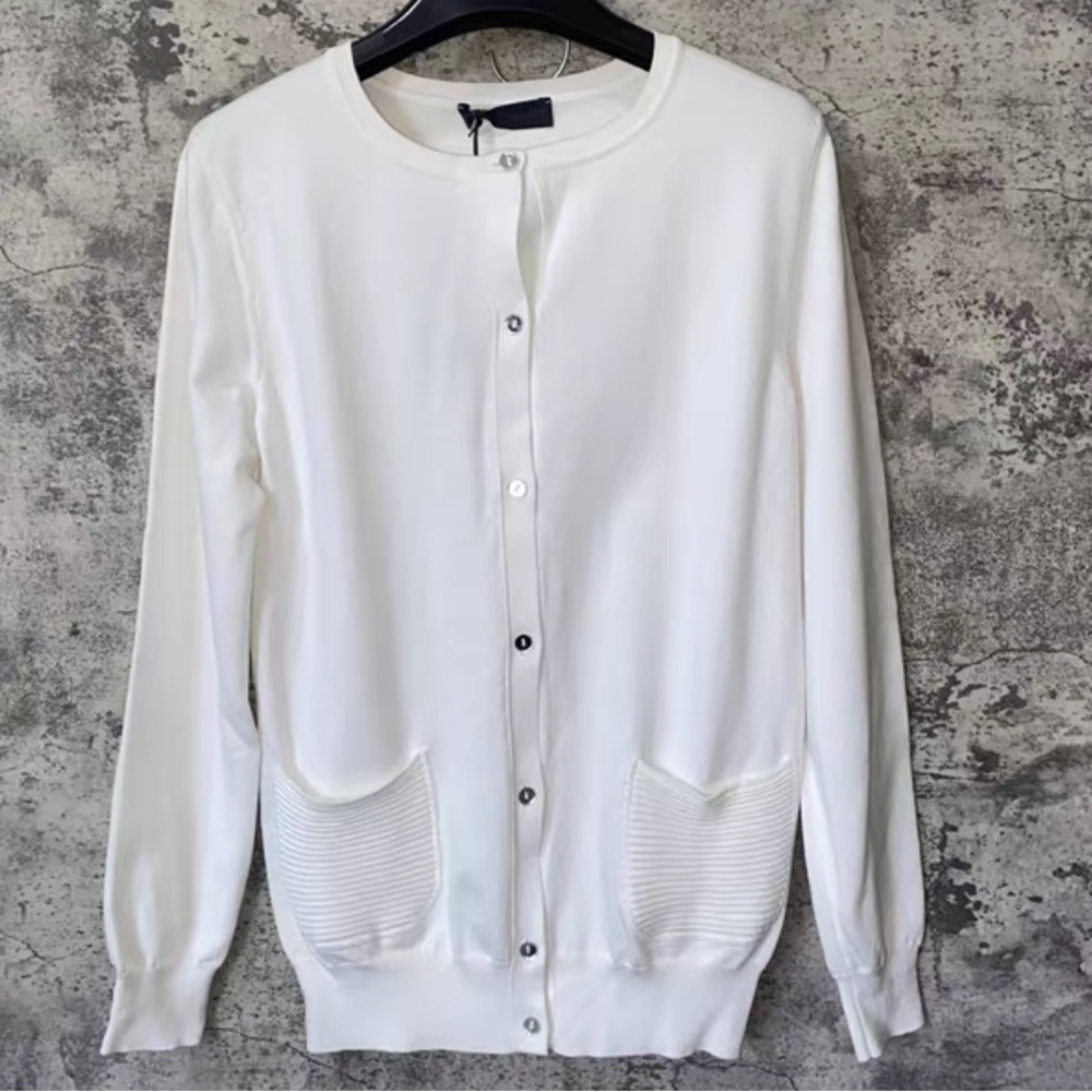 Tru Trussardi Classic White Cardigan